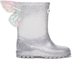 Sophia Webster Mini glitter Butterfly rainboots Silver