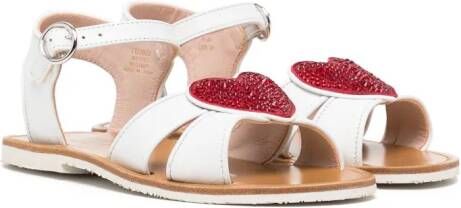 Sophia Webster Mini heart-patch cut-out sandals White