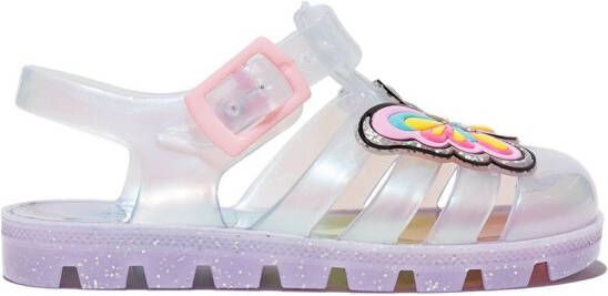 Sophia Webster Mini unicorn iridescent jelly sandals Silver
