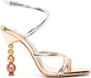 Sophia Webster Perla 110mm metallic-finish sandals Gold