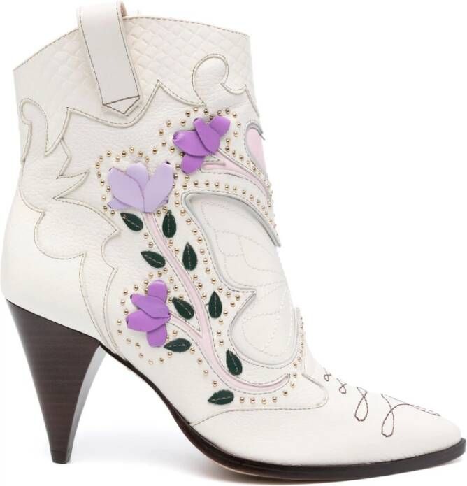Sophia Webster Shelby 85mm cowboy boots White