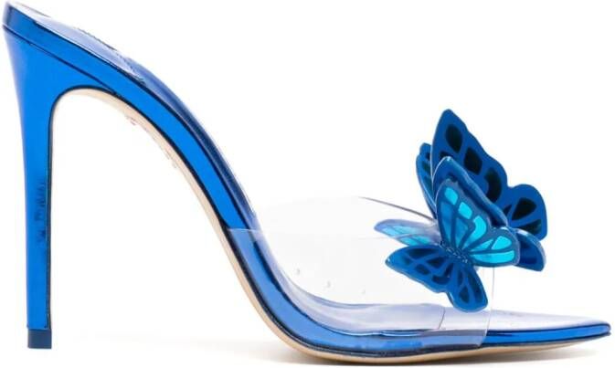 Sophia Webster Vanessa 110mm butterfly-appliqué mules Blue