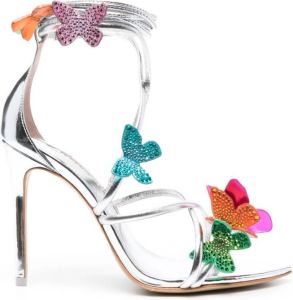 Sophia Webster Vanessa 115mm metallic-finish sandals Silver