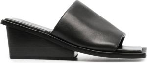 St. Agni 65mm wedge leather sandals Black