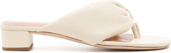 STAUD Dahlia 25mm leather sandals White