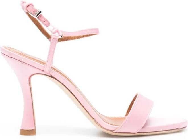 STAUD Petra 95mm satin sandals Pink