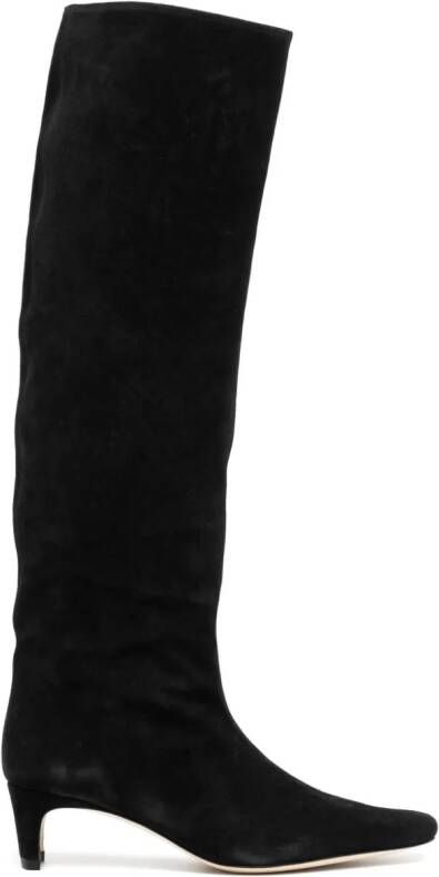 STAUD Wally knee-length suede boots Black