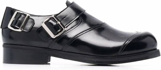 Stefan Cooke Biker buckle-detail monk shoes Black