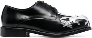 Stefan Cooke Pegasus laser-cut derby shoes PEGASUS SQUARE TOE BLACK POLIDO SILVER DETAIL