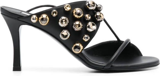 Stella McCartney bead-embellished 90mm artificial-leather sandals Black