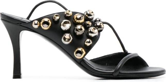 Stella McCartney bead-embellished faux-leather 85mm sandals Black