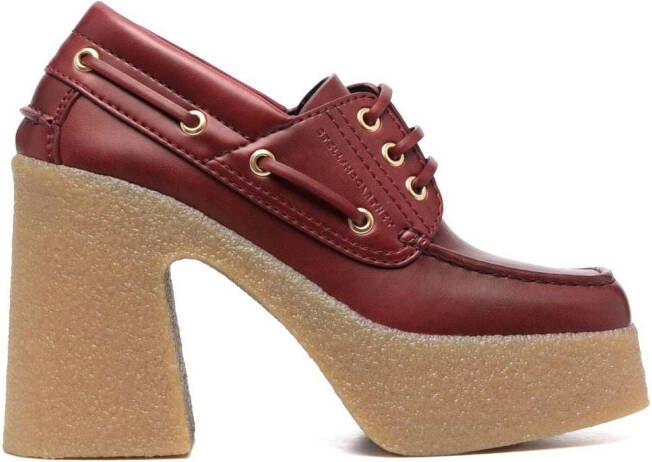 Stella McCartney block-heel platform loafer mules Red