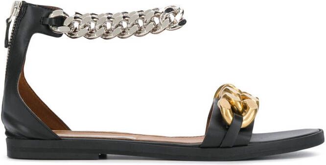 Stella McCartney chain-detail zip-up sandals Black