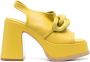 Stella McCartney chain-link 125mm block heel sandals Green - Thumbnail 1