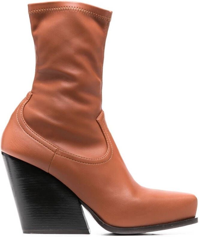 Stella McCartney Cowboy stretch ankle boots Brown