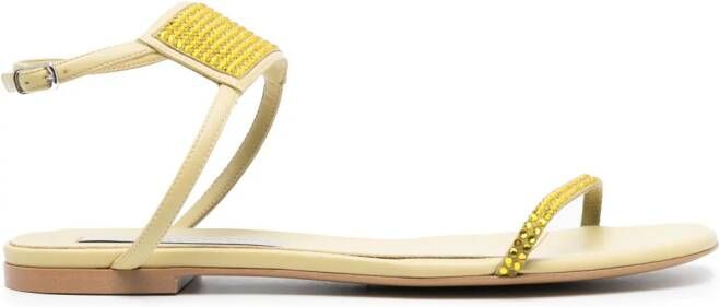Stella McCartney crystal-embellished flat sandals Yellow