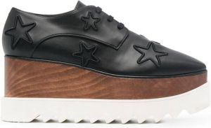 Stella McCartney Elyse star-embroidered platform shoes Black