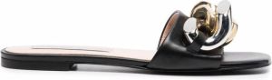 Stella McCartney Falabella chain-embellished flat sandals Black
