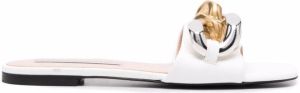 Stella McCartney Falabella chain-embellished flat sandals White