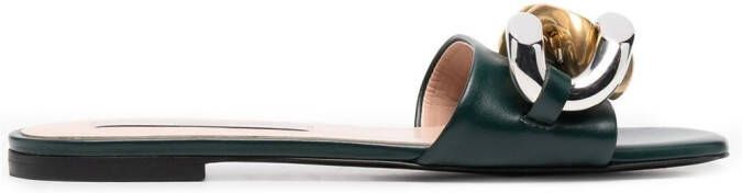Stella McCartney Falabella flat sandals Green