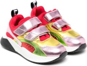 Stella McCartney Kids colour-block metallic leather sneakers Multicolour