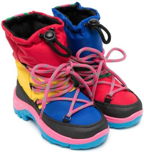 Stella McCartney Kids colour-block print ankle boots Multicolour