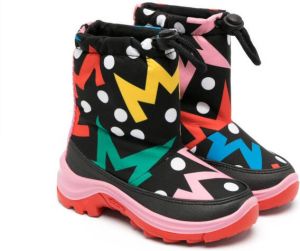 Stella McCartney Kids graphic-print drawstring snow boots Black