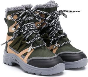 Stella McCartney Kids panelled hiker boots Green