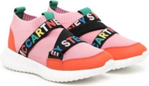 Stella McCartney Kids Sock logo-tape sneakers Pink