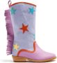 Stella McCartney Kids star-patch frayed boots Purple - Thumbnail 1