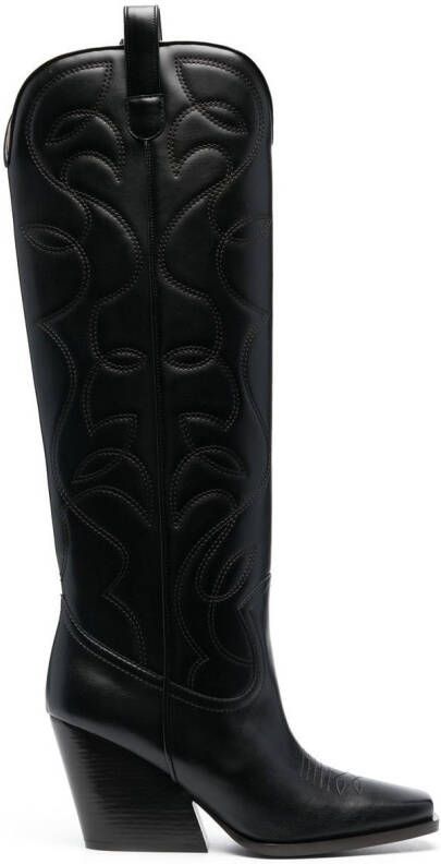 Stella McCartney knee-high cowboy boots Black