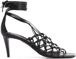 Stella McCartney lace-up lattice sandals Black