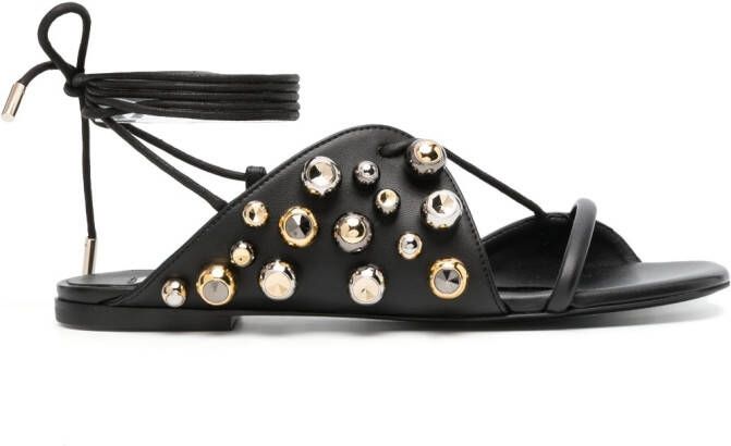 Stella McCartney lace-up stud sandals Black