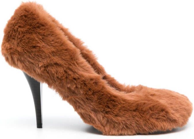 Stella McCartney Ryder 95mm faux-fur pumps Brown