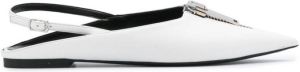 Stella McCartney slingback pointed miles with zip detail White