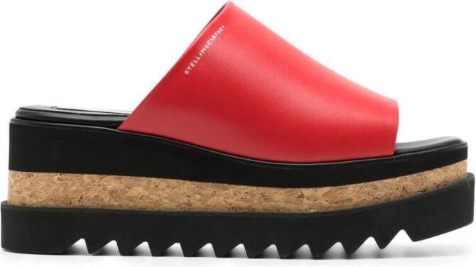 Stella McCartney Sneak-Elyse leather sandals Red