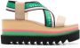 Stella McCartney Sneak-Elyse striped platform sandals Neutrals - Thumbnail 1