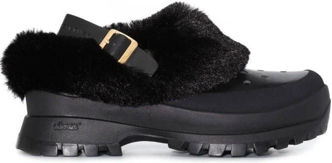 Stella McCartney Trace faux-fur trimmed mules Black