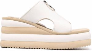 Stella McCartney zip-detail square-toe platform sandals White
