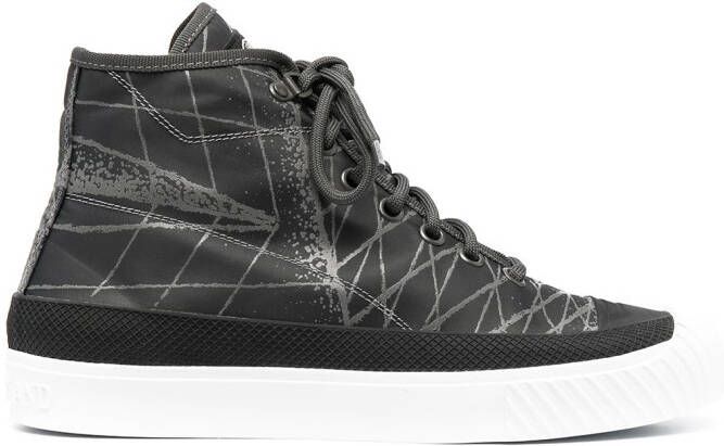Stone Island abstract-print high-top sneakers Grey