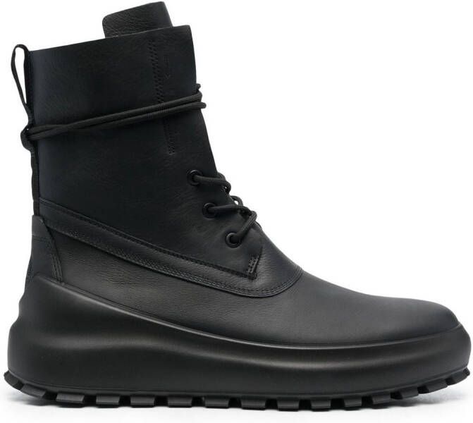 Stone Island Shadow Project lace up ankle boots Black