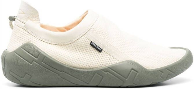 Stone Island Shadow Project logo-patch leather slip-on sneakers Neutrals