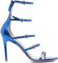 Stuart Weitzman 100mm crystal-buckle metallic sandals Blue - Thumbnail 1