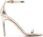 Stuart Weitzman 100mm snakeskin-effect stiletto sandals Gold - Thumbnail 1