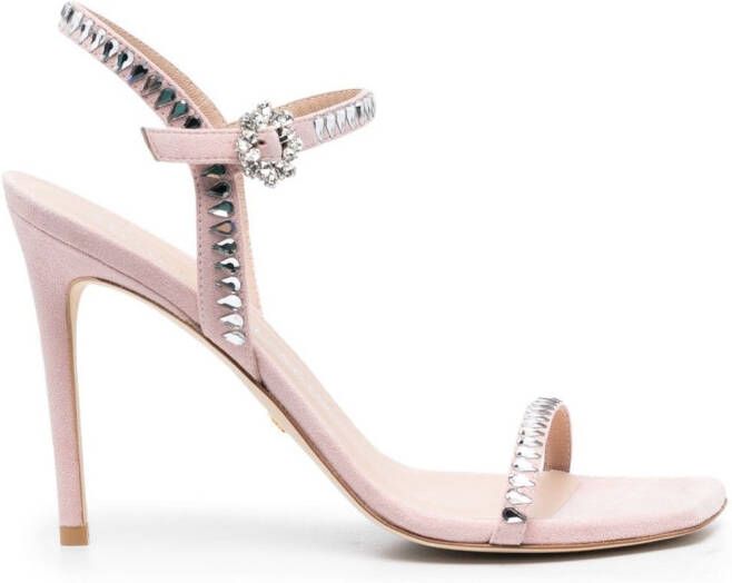 Stuart Weitzman 105mm crystal-embellished sandals Pink