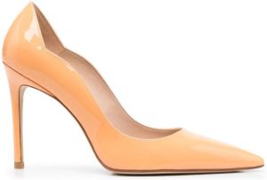 Stuart Weitzman 105mm patent-leather heeled pumps Orange