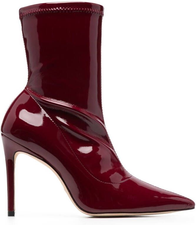 Stuart Weitzman 115mm leather boots Red