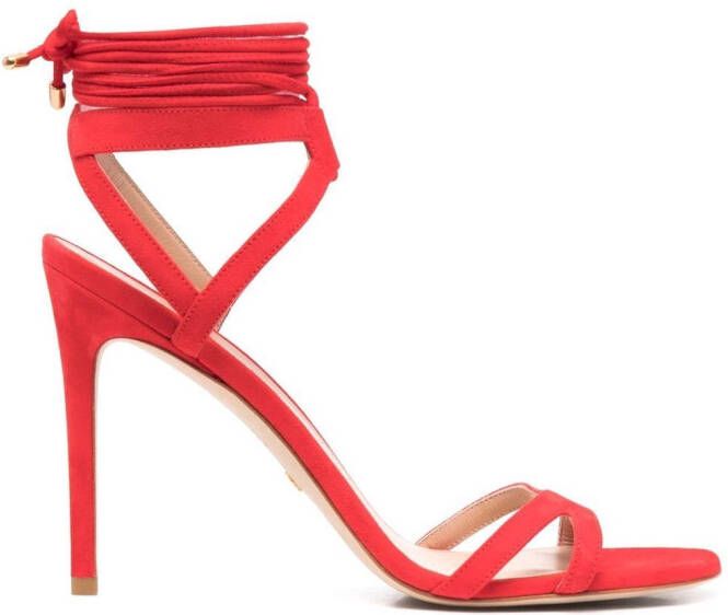 Stuart Weitzman 120mm heeled suede sandals Red