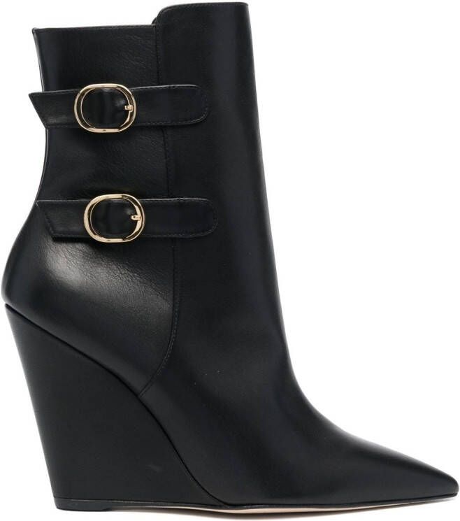 Stuart Weitzman 135mm pointed leather boots Black