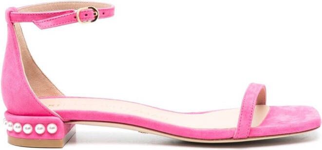 Stuart Weitzman 30mm studded open-toe sandals Pink